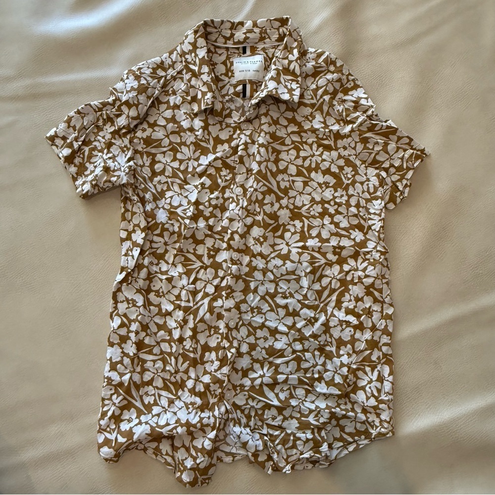 Boy button down shirt bundle H&M, cactus, denim & flower - Picture 8 of 11